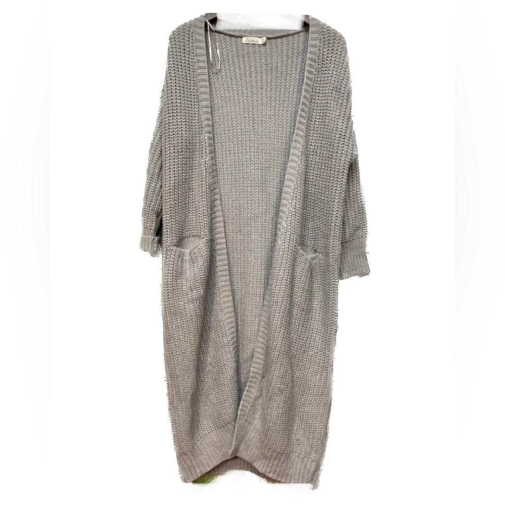 Long Knitted Sweater Cardigan w/pockets